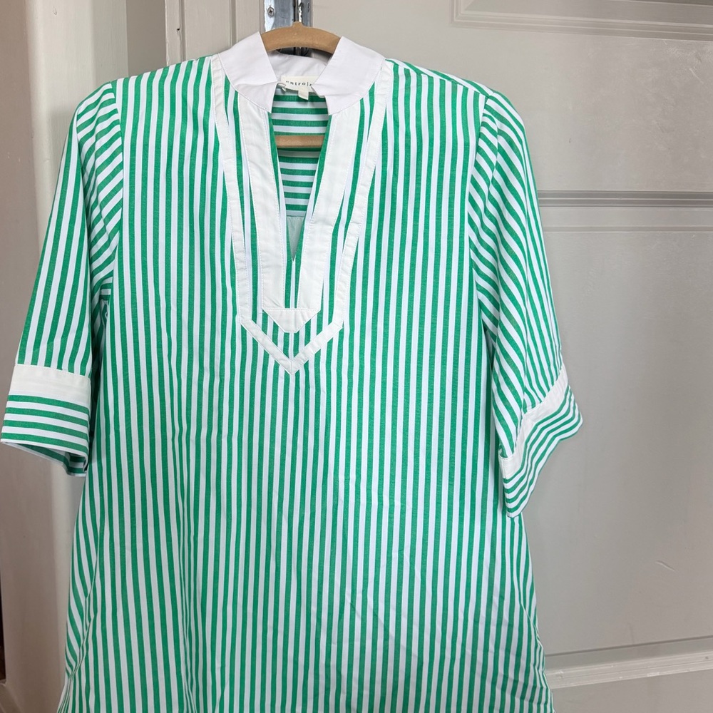 Avara Sonny Green Striped Tunic Dress